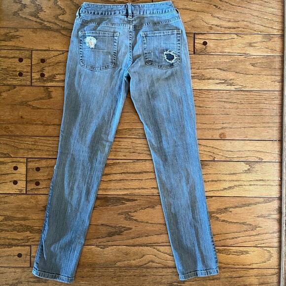 Inc Denim Women's Straight Leg Jeans 2 Regular Fit Lace Distressed Light Wash - Picture 3 of 7